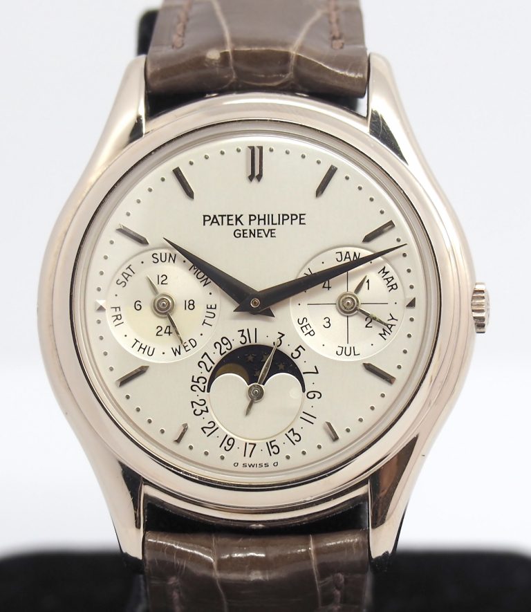 Patek Philippe MoonPhase Perpetual Calendar 18K White Gold Ref 3940G ...