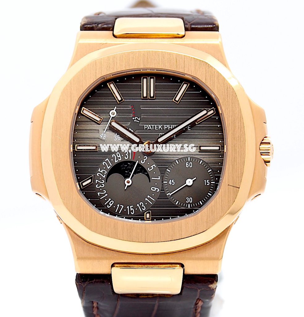 Patek Philippe Nautilus 18K Rose Gold MoonPhase Power Reserve Ref 5712R ...